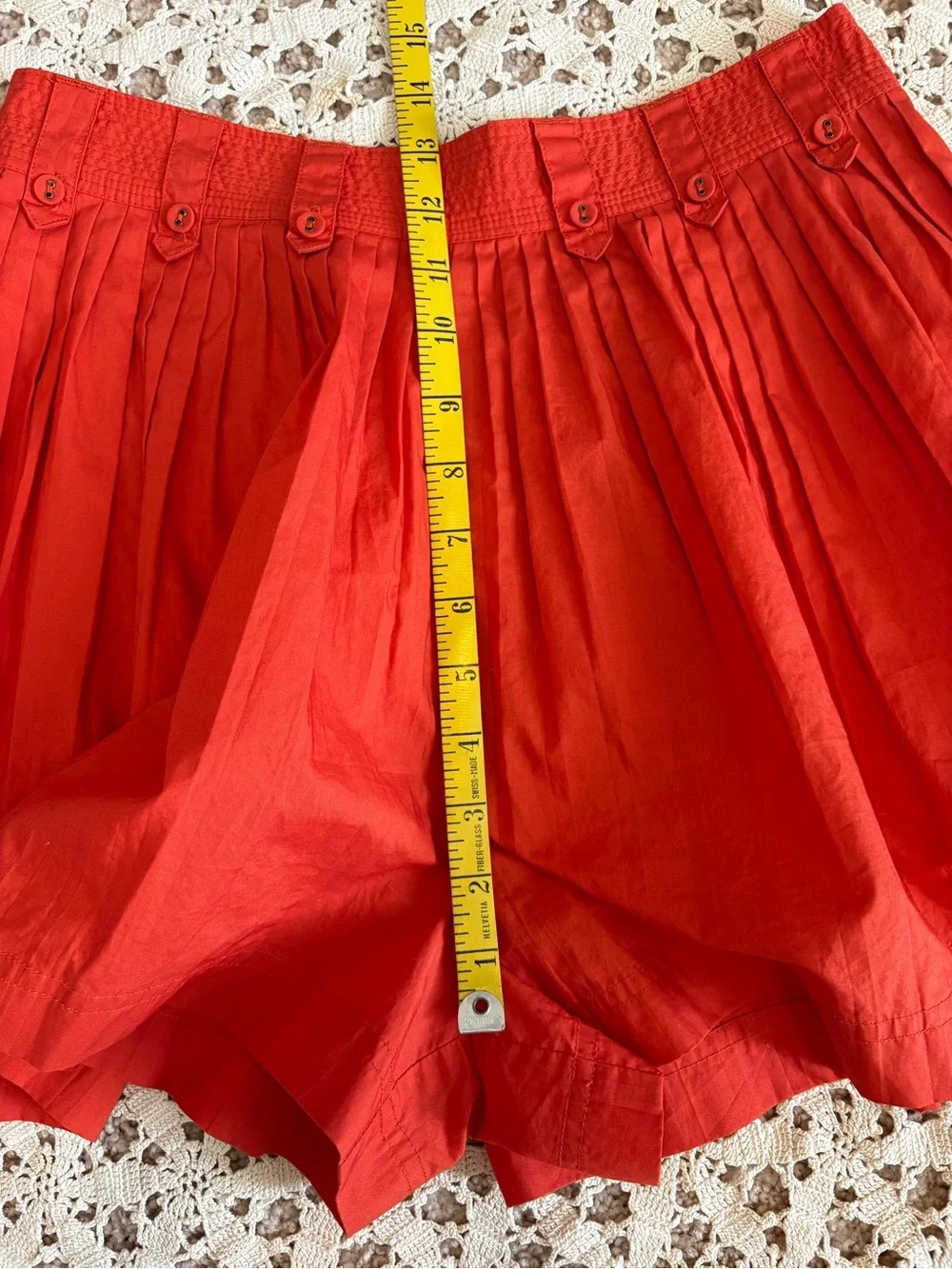 Ulla Johnson Marianna Pleated Shorts Orange Size 4